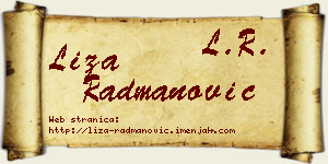 Liza Radmanović vizit kartica